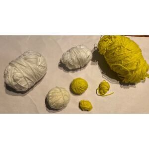 Vintage lot of yellow and white yarn